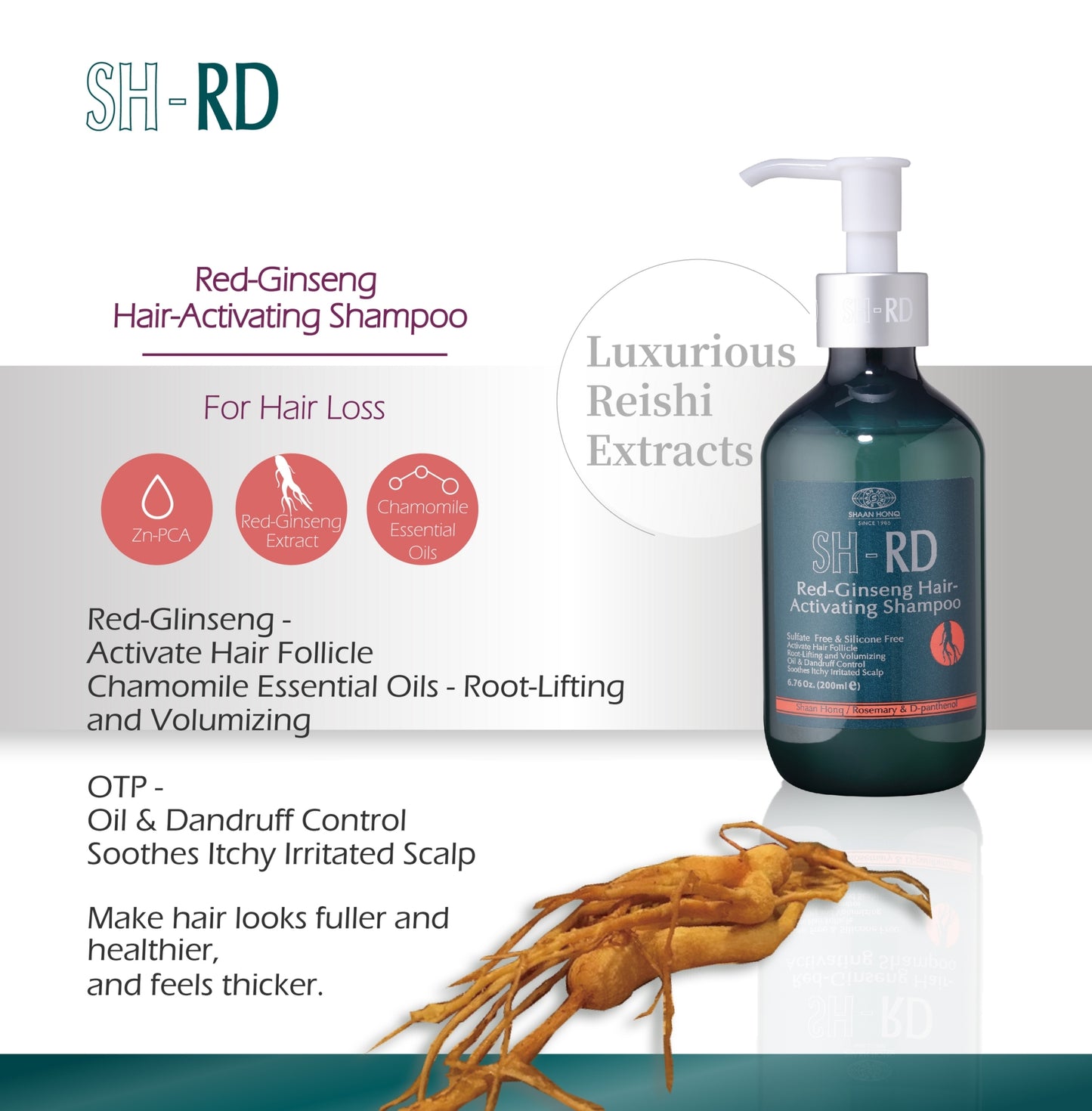 SH-RD Red-Ginseng Hair-Activating Shampoo (6.76oz/200ml)